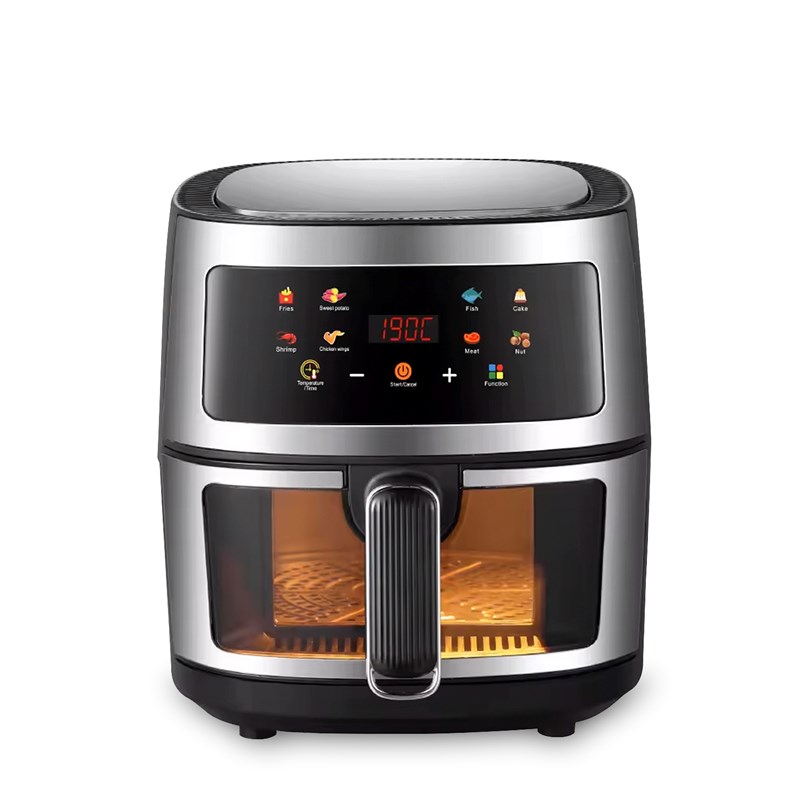 Friteuse à air 8l, 1400w avec fenêtre de visualisation. Panneau tactile.