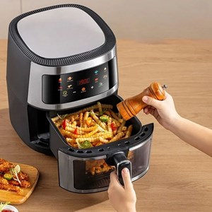 Friteuse à air 8l, 1400w avec fenêtre de visualisation. Panneau tactile.