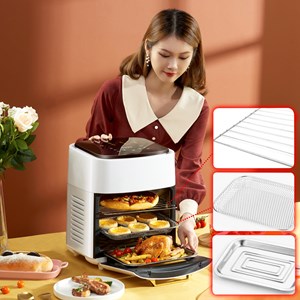 Friteuse à air 2 en 1 avec four. 15l, 1800w. Panneau tactile, chauffage 3d.