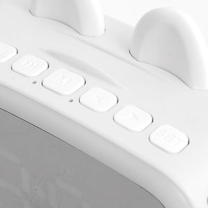 Réveil lcd avec lumière nocturne, haut-parleur bluetooth intégré, thermomètre.