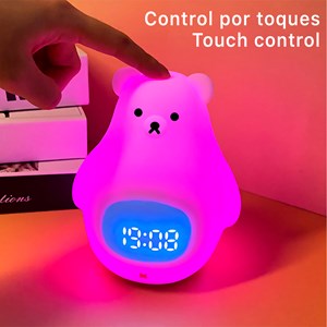 Réveil avec lumière nocturne pour enfants. Lumière led multicolore rgb.