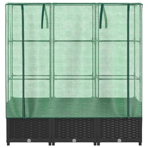 Jardinière bac lit surélevé plantes fleurs terrasse 120 x 40 x 138 cm noir