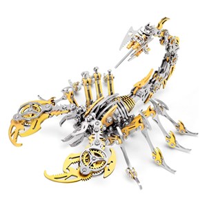 Assemblage 3d en acier inoxydable. Modèle scorpion doré.