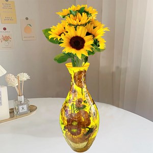 Puzzle 3d en abs avec 160 pièces. Conception vase traditionnel avec tournesols.