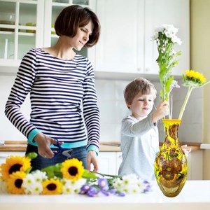 Puzzle 3d en abs avec 160 pièces. Conception vase traditionnel avec tournesols.