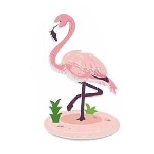 Puzzle 3d en carton en relief. Design de flamant.