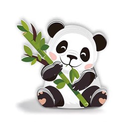 Puzzle 3d en carton avec relief. Design d'ours panda.
