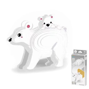 Puzzle 3d en carton en relief. Design d'ours polaire.