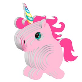 Puzzle 3d en carton en relief. Design de licorne.