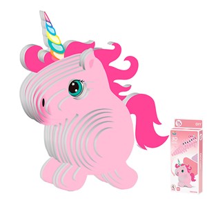 Puzzle 3d en carton en relief. Design de licorne.