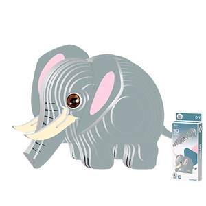 Puzzle 3d en carton avec relief. Design d'éléphant.