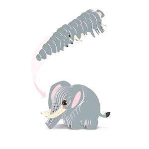 Puzzle 3d en carton avec relief. Design d'éléphant.