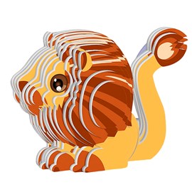 Puzzle 3d en carton en relief. Design de lion.