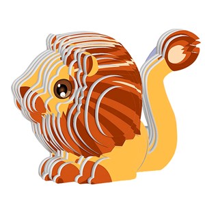 Puzzle 3d en carton en relief. Design de lion.