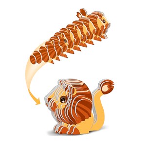 Puzzle 3d en carton en relief. Design de lion.