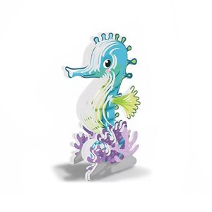 Puzzle 3d en carton avec relief. Design d'hippocampe.