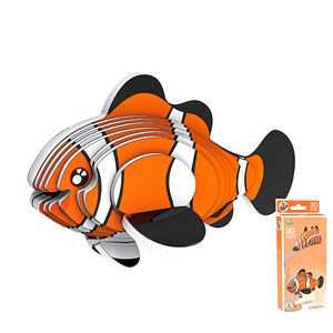 Puzzle 3d en carton en relief. Design de poisson clown.