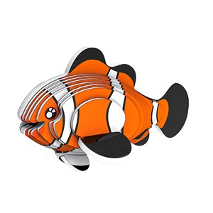 Puzzle 3d en carton en relief. Design de poisson clown.