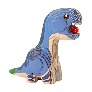 Puzzle 3d en carton en relief. Design de brontosaurus.