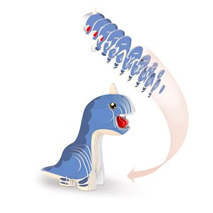 Puzzle 3d en carton en relief. Design de brontosaurus.