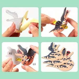 Puzzle 3d en carton en relief. Design de brontosaurus.