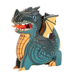 Puzzle 3d en carton en relief. Design de dragon.
