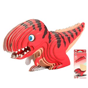 Puzzle 3d en carton avec relief. Conception de tyrannosaurus rex.