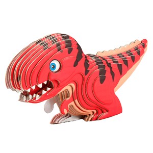 Puzzle 3d en carton avec relief. Conception de tyrannosaurus rex.