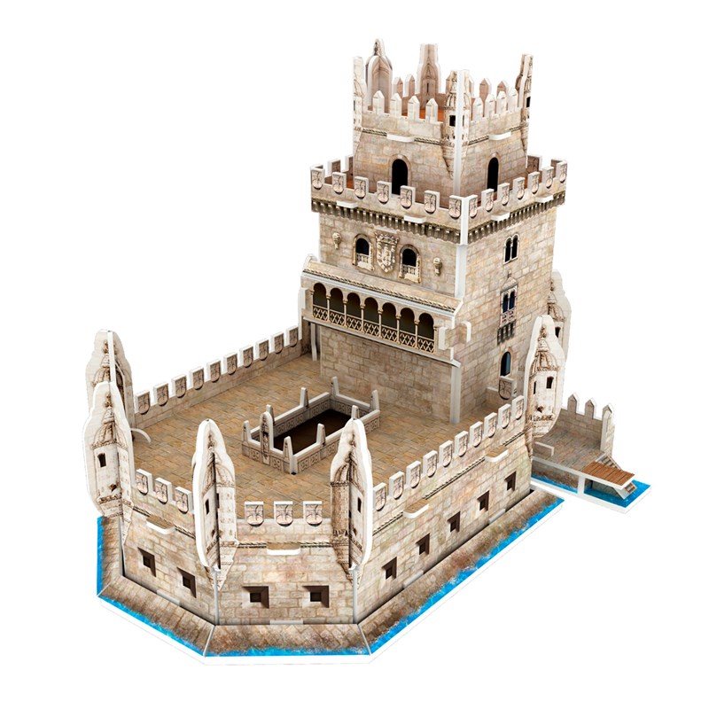Puzzle 3d en carton de la tour de belém à lisbonne. 26 pièces.