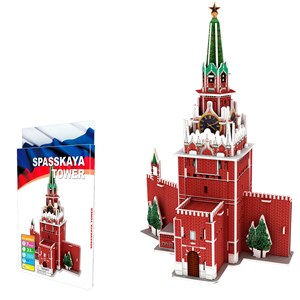 Puzzle 3d en carton de la place rouge à moscou. 33 pièces.