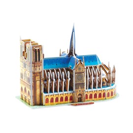 Puzle 3d en carton de la cathédrale de notre dame située à paris. 39 pièces.