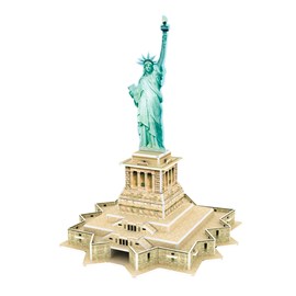Puzzle 3d en carton de la statue de la liberte situee a new york. 22 pieces.