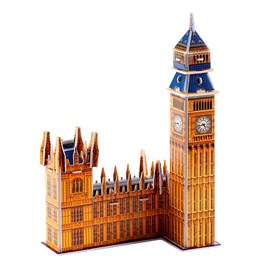 Puzzle 3d en carton du big ben situé à londres. 34 pièces.