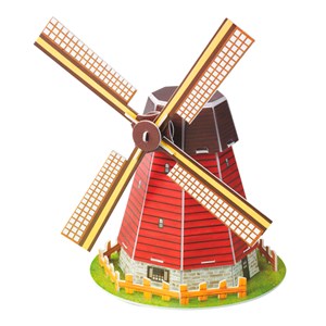 Puzle 3d en carton d'un moulin hollandais. 20 pièces.
