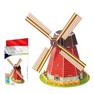 Puzle 3d en carton d'un moulin hollandais. 20 pièces.