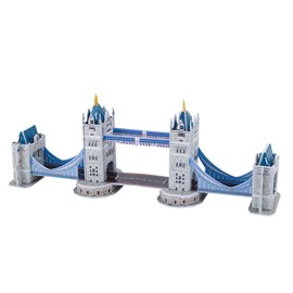 Puzzle 3d en carton du pont de la tour situé à londres. 33 pièces.