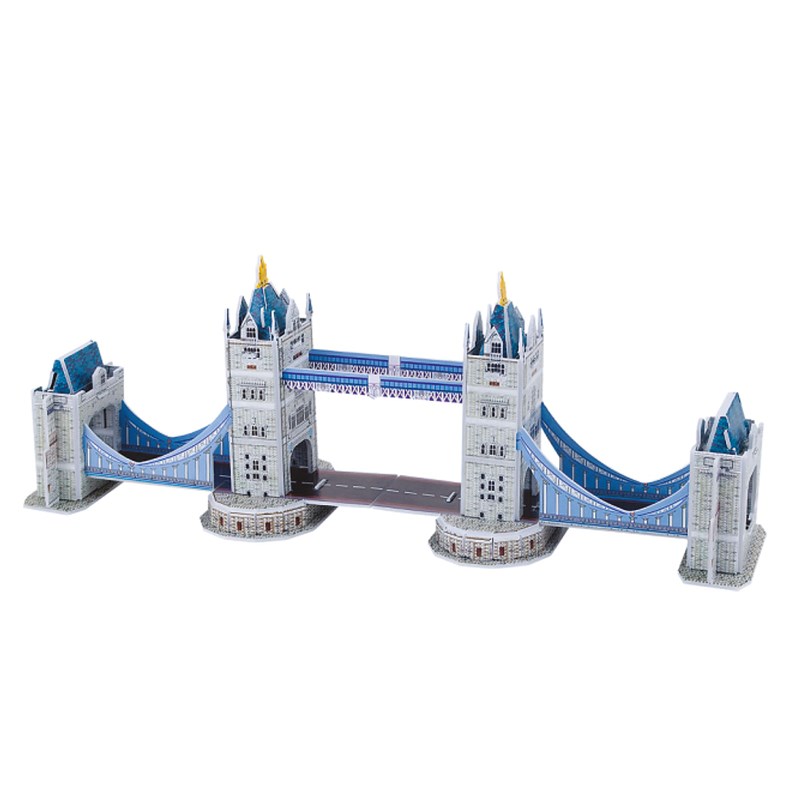 Puzzle 3d en carton du pont de la tour situé à londres. 33 pièces.