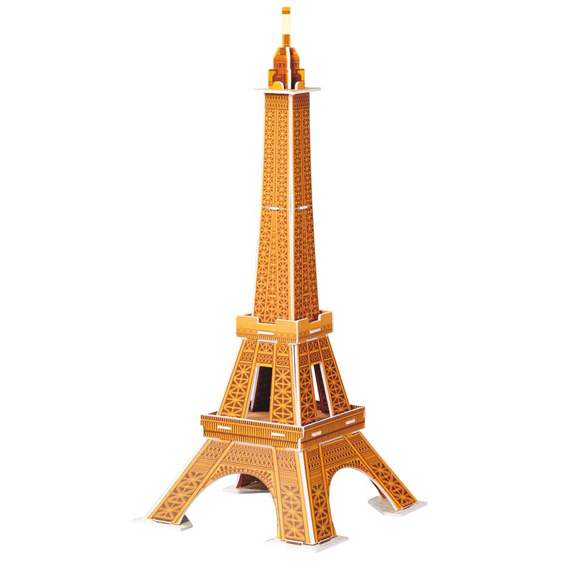 Puzzle 3d en carton de la tour eiffel située à paris. 20 pièces.