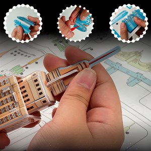 Puzzle 3d en carton de la ville de paris avec des lumières led. 104 pièces.