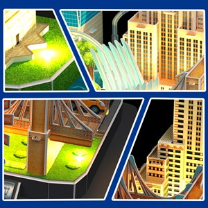 Puzzle 3d en carton de la ville de new york avec des lumières led. 101 pièces.