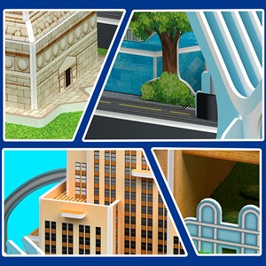 Puzzle 3d en carton de la ville de new york avec des lumières led. 101 pièces.