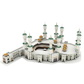 Puzzle 3d en carton de la grande mosquée de la mecque. 150 pièces.