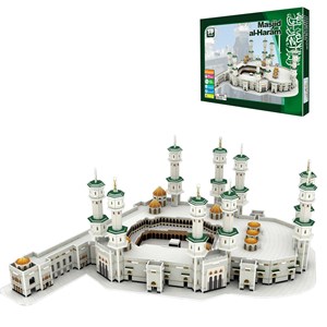 Puzzle 3d en carton de la grande mosquée de la mecque. 150 pièces.