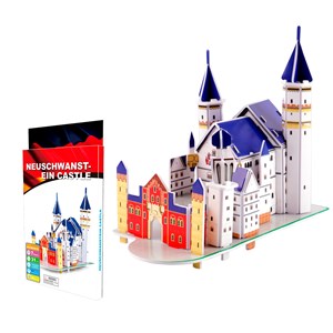 Puzzle 3d en carton du château de neuschwanstein en allemagne. 31 pièces.