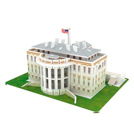 Puzzle 3d en carton de la maison blanche aux états-unis. 35 pièces.