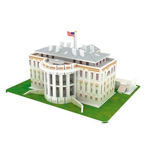 Puzzle 3d en carton de la maison blanche aux états-unis. 35 pièces.