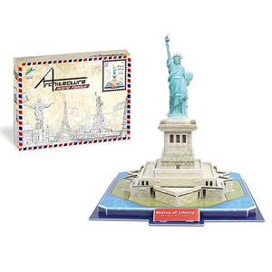Puzzle 3d de la statua della libertà a new york. Comprend 32 pièces.