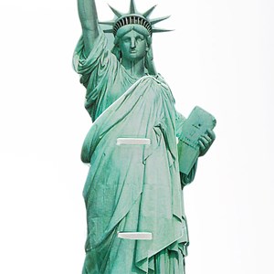 Puzzle 3d de la statua della libertà a new york. Comprend 32 pièces.