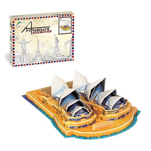 Puzle 3d de l'opéra de sydney. Il contient 34 pièces.