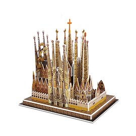 Puzzle 3d de la basilique de la sagrada família à barcelone. Comprend 33 pièces.
